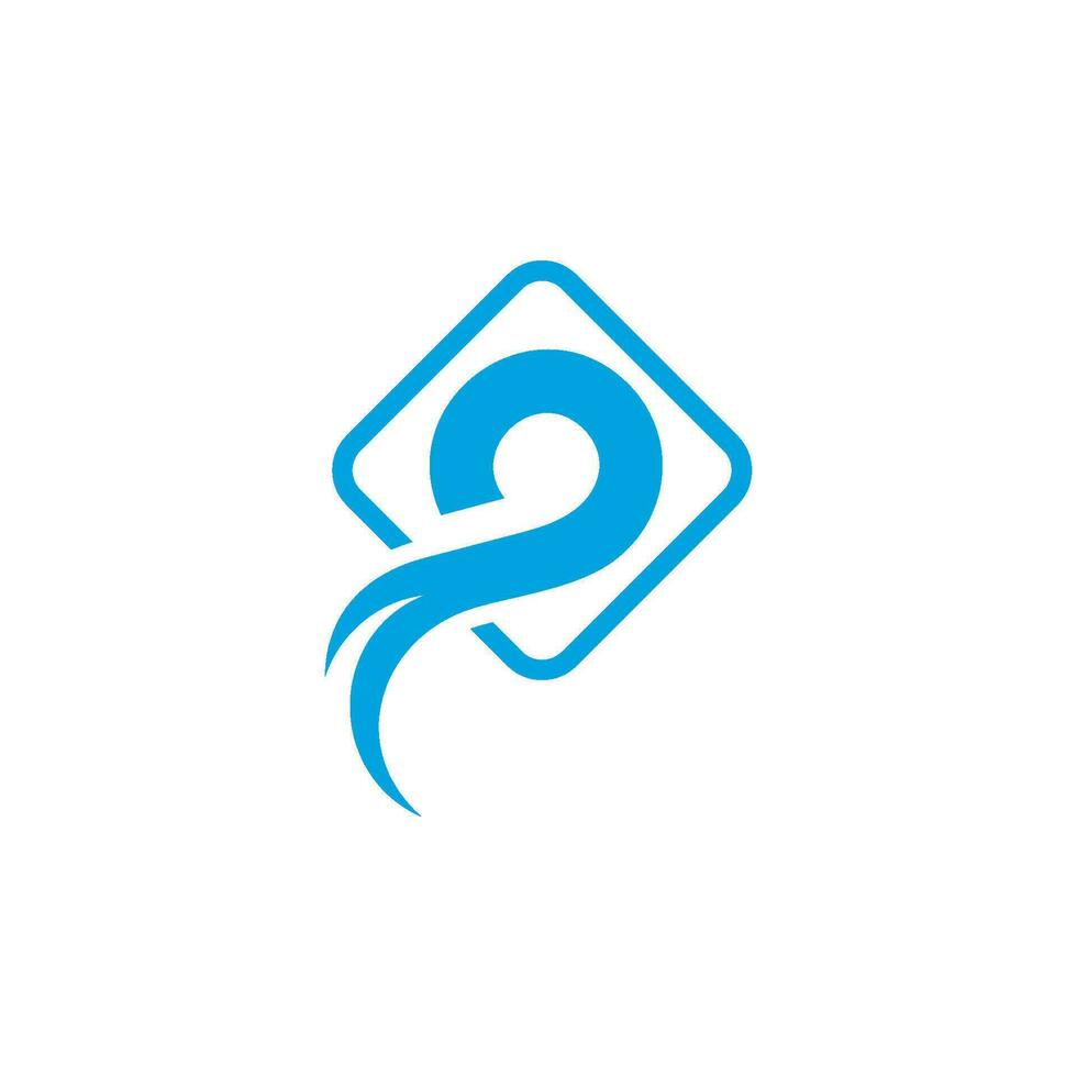 water stream motion square frame design logo vector