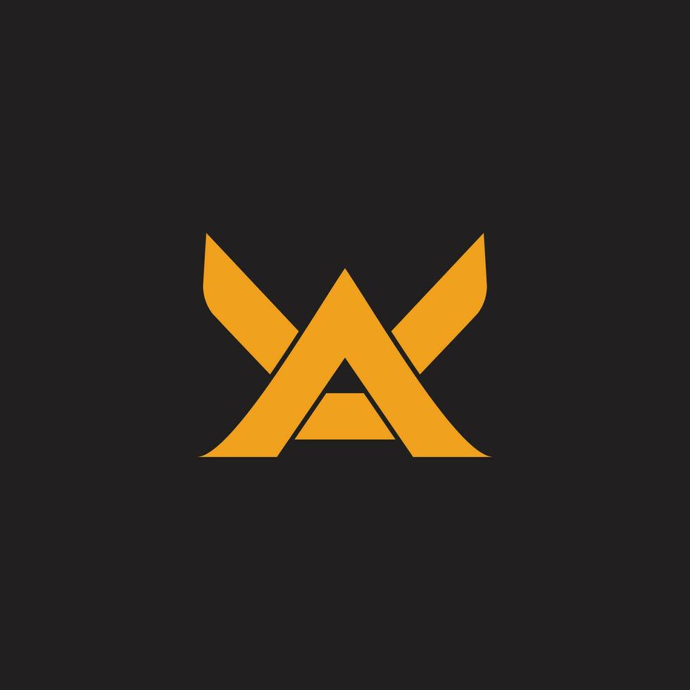 letra Alaska alas forma sencillo geométrico logo vector