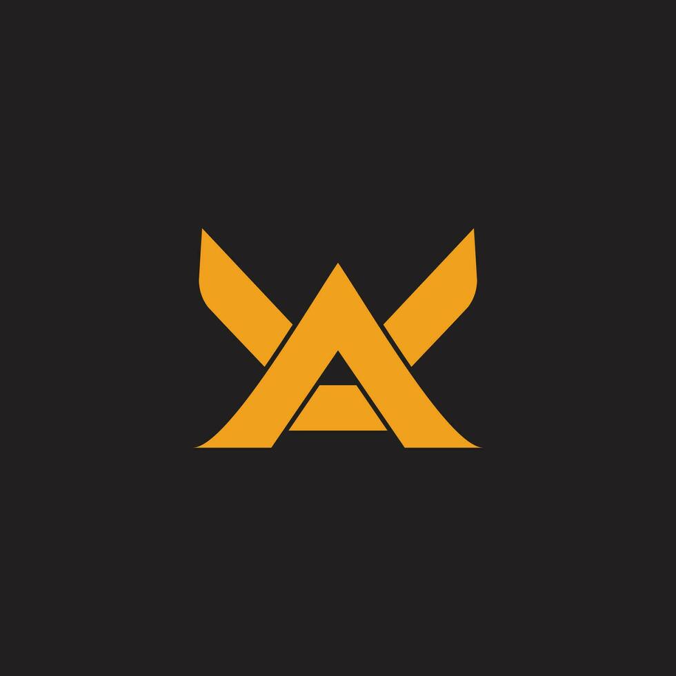 letter ak wings shape simple geometric logo vector