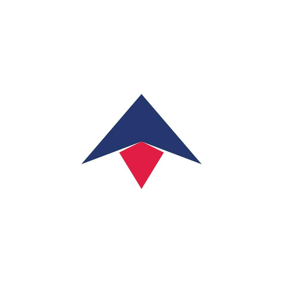 rocket simple arrow up geometric logo vector