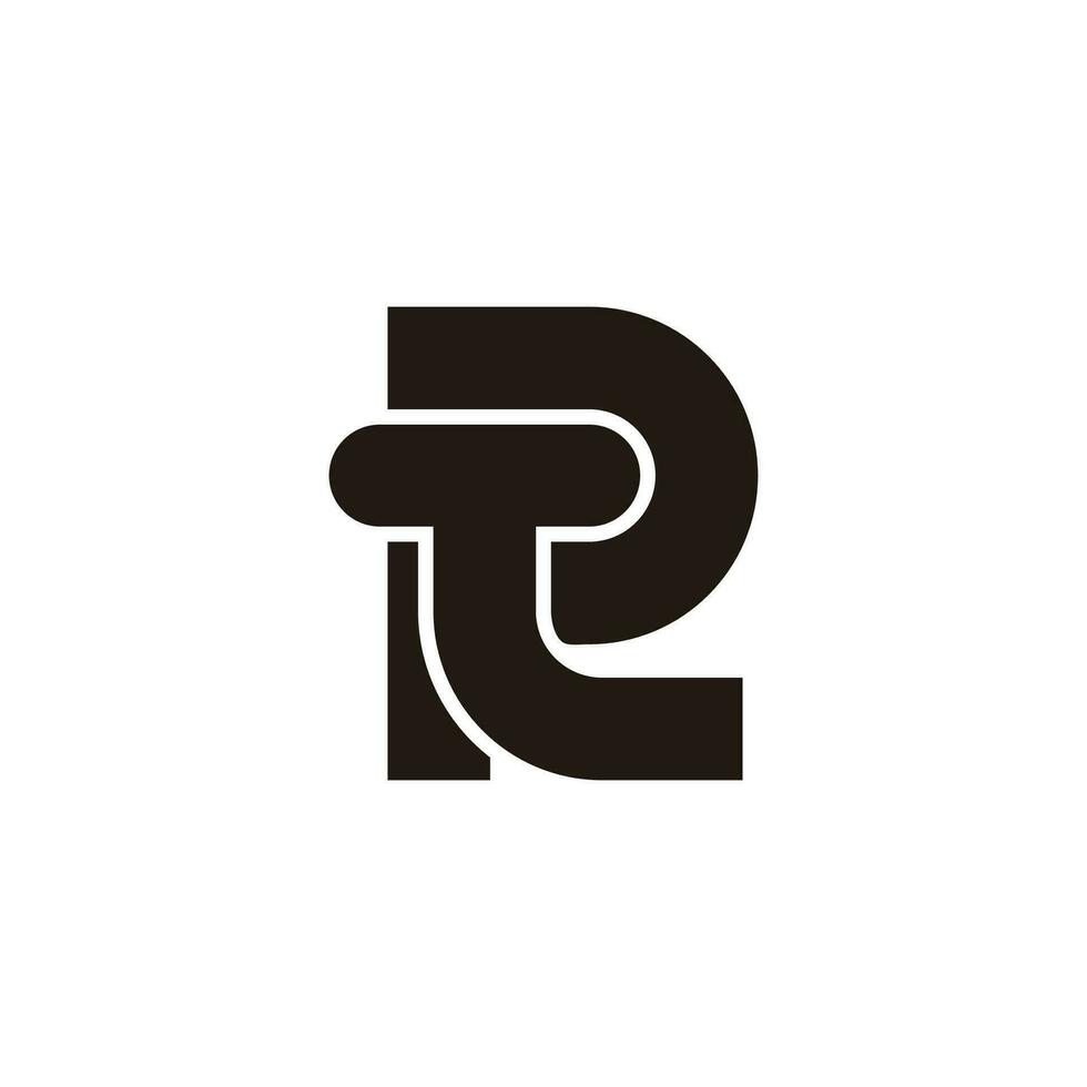 letter rt simple geometric logo vector