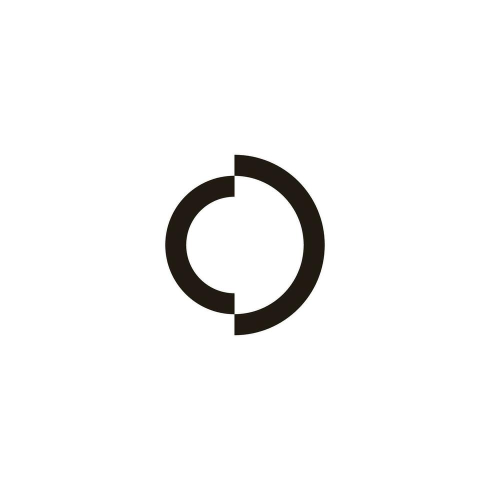 letter cd simple geometric round logo vector