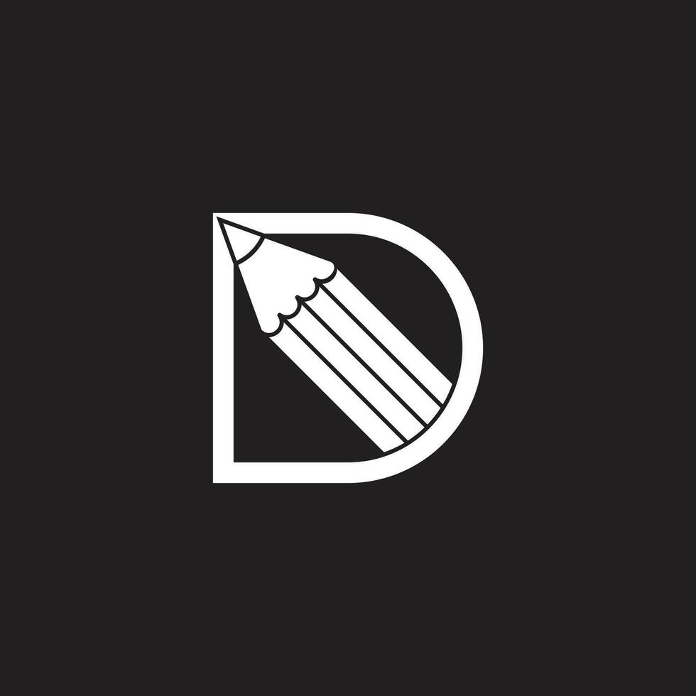 letter d pencil paper fast design logo vector