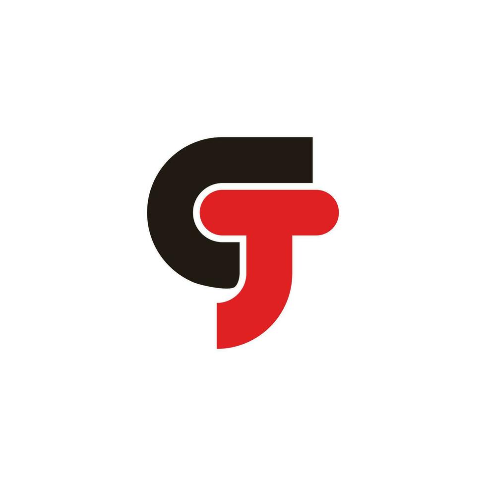 letter ct simple geometric simple colors logo vector
