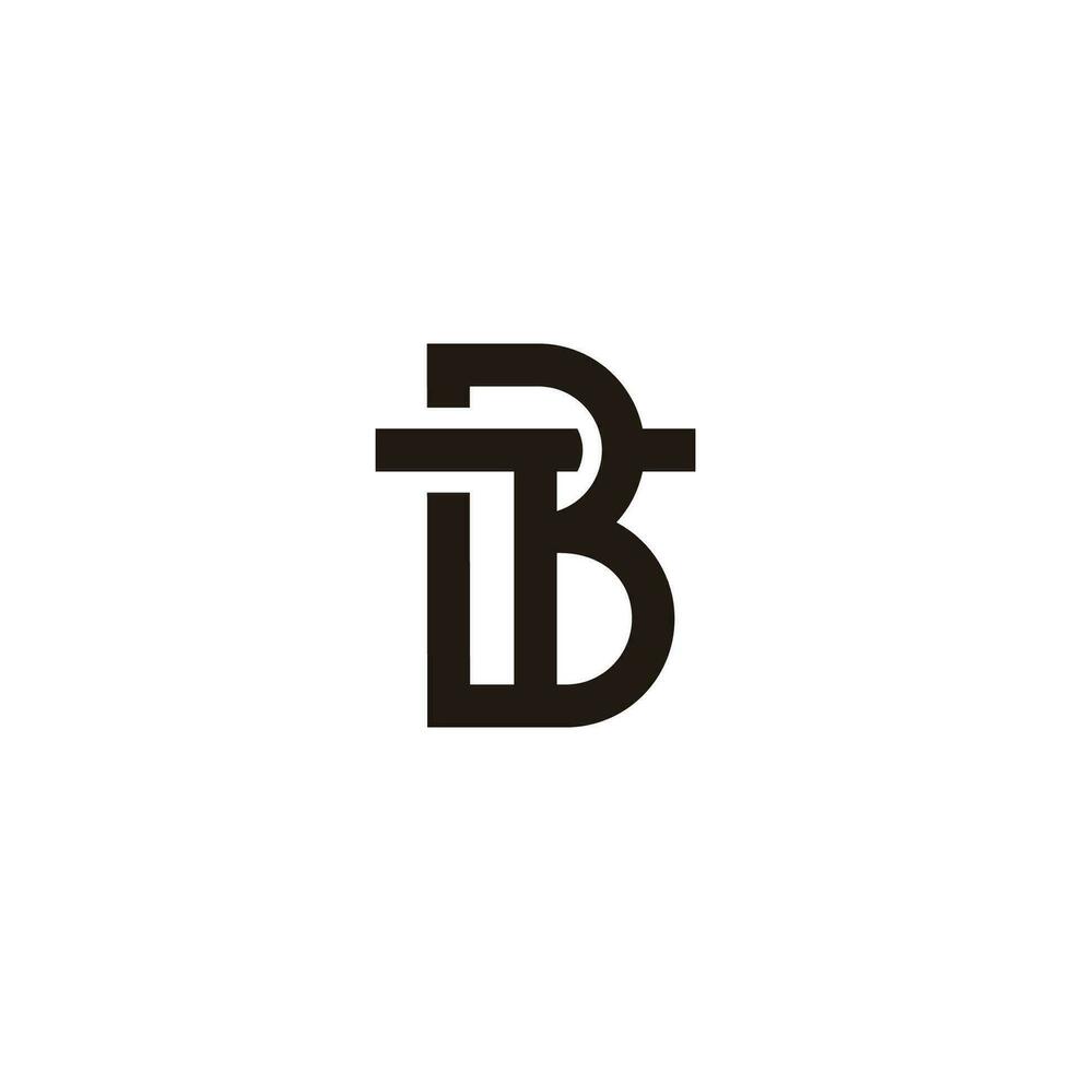 letra bt 3d superposición logo vector