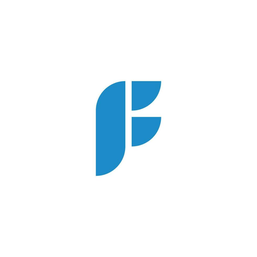 letter f curves simple geometric unique logo vector