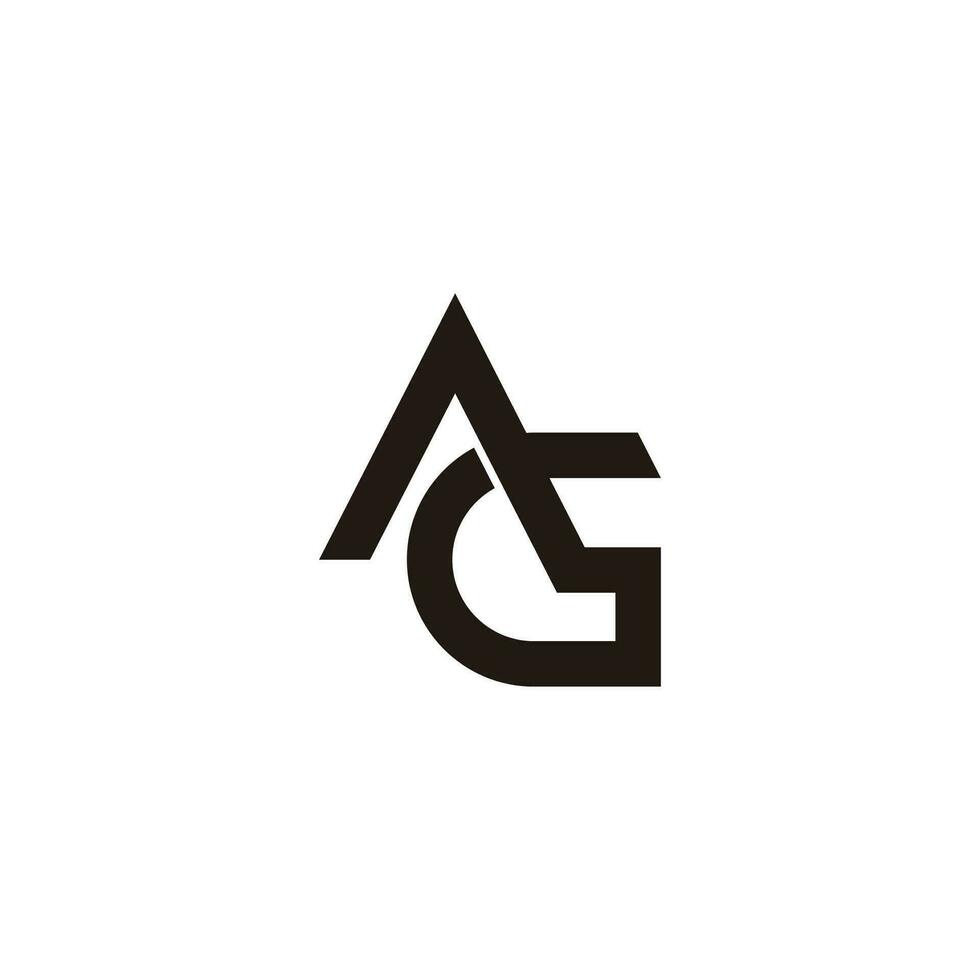 letter ag simple geometric arrow logo vector