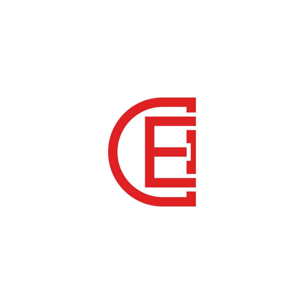 letter ce linked geometric logo vector
