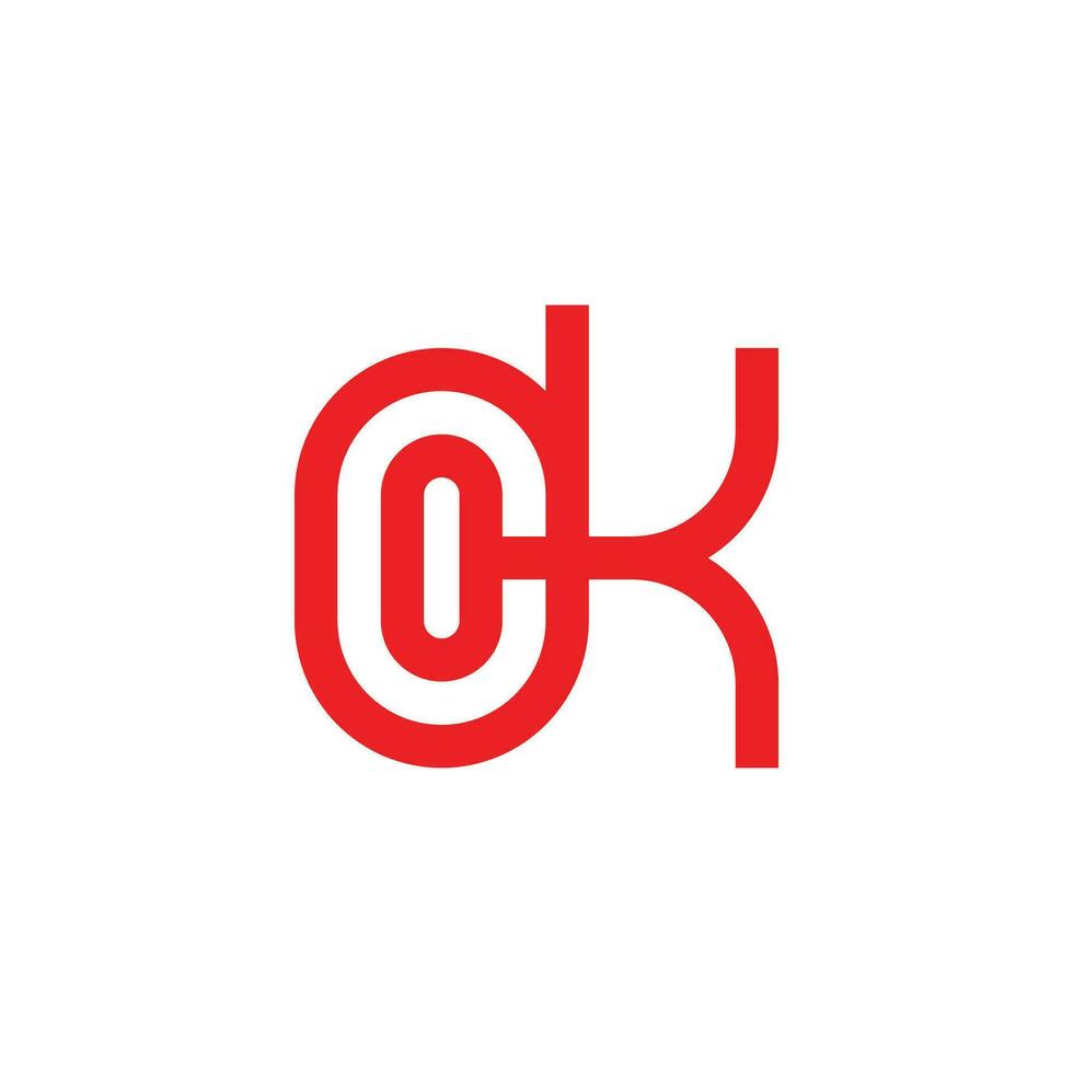 letter dk linked geometric line symbol vector