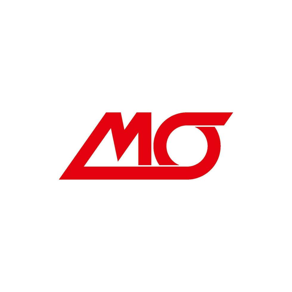 letter mo simple rotate line geometric design symbol vector