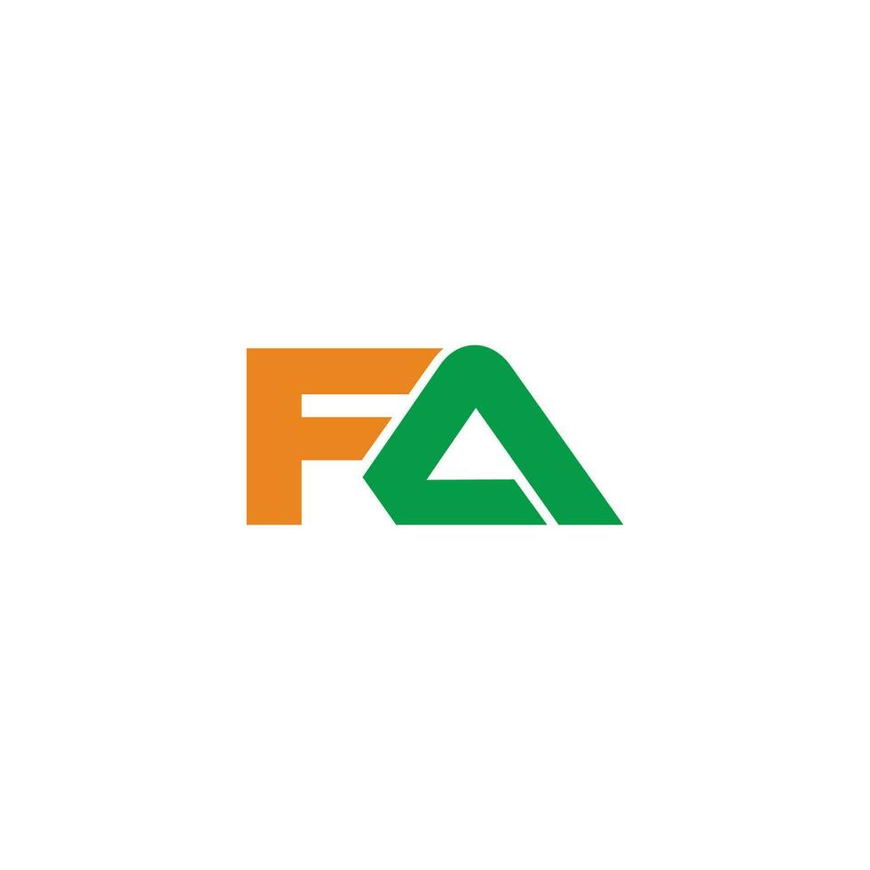 letter fa green mountain sporty logo vector