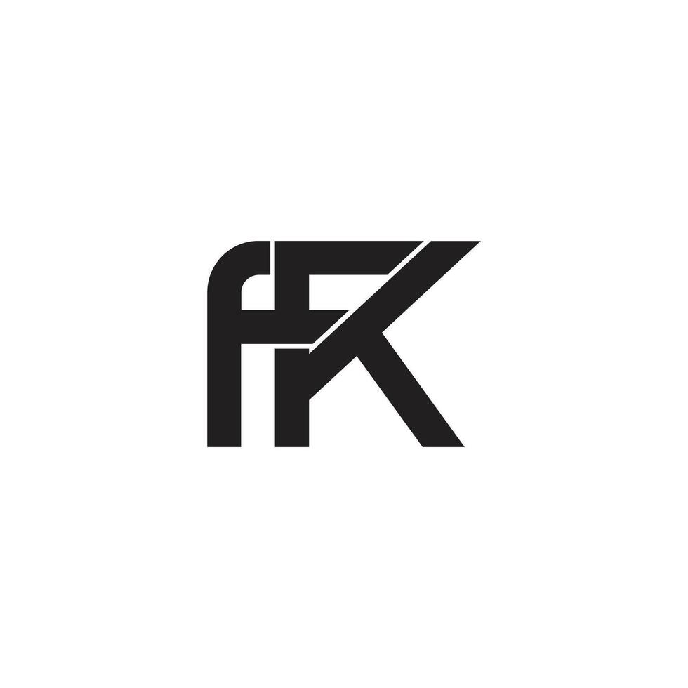 letter fk linked overlapping flat logo vector