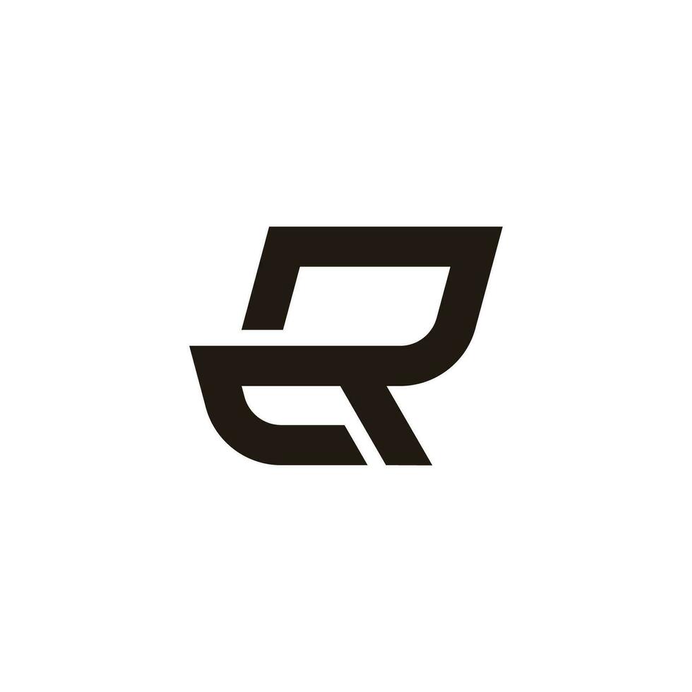 letter cr simple geometric line logo vector