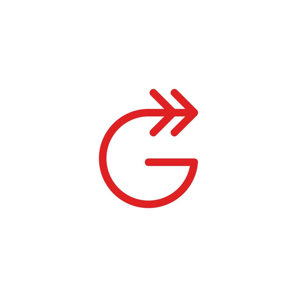 letter g bow arrow motion line logo vector