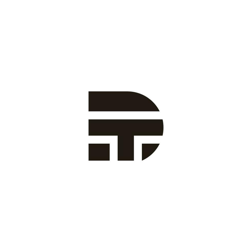 letter dt linked clean geometric logo vector