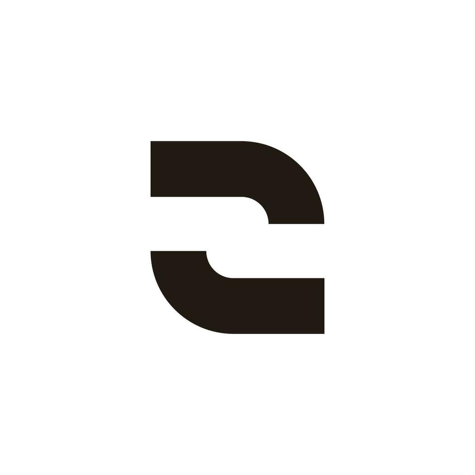 letter z 2 square rotate simple line logo vector