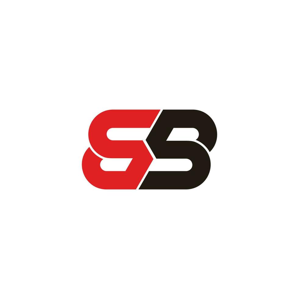 letter sb ambigram simple geometric logo vector