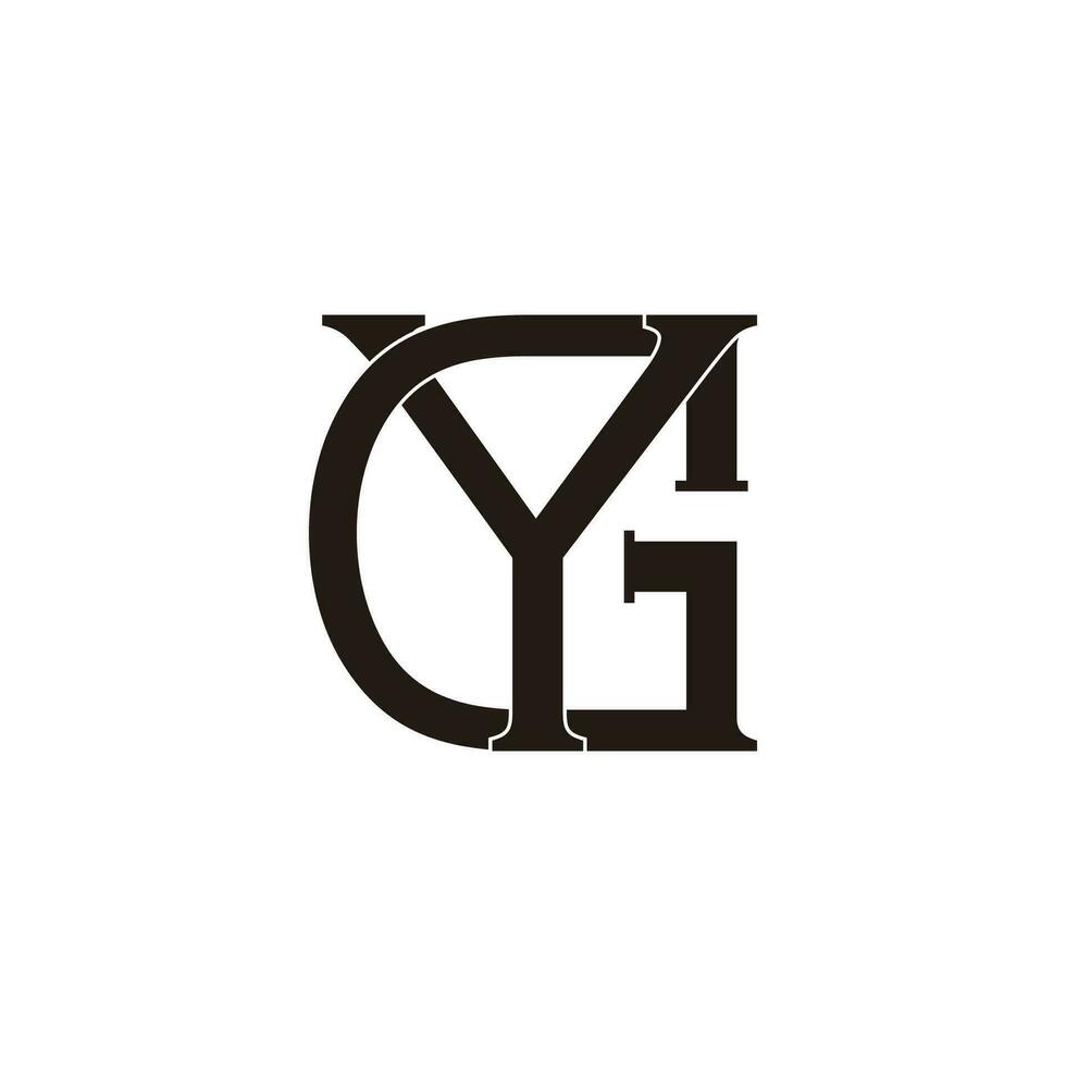letter gy symbol  overlapping flat design logo vector