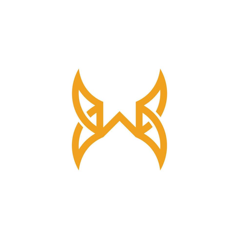 letter w wings design geometric logo vector