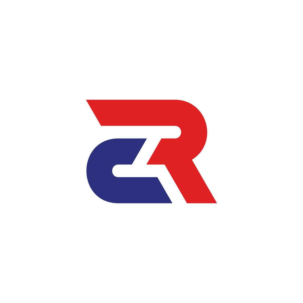 letter cr simple colorful geometric linear logo vector