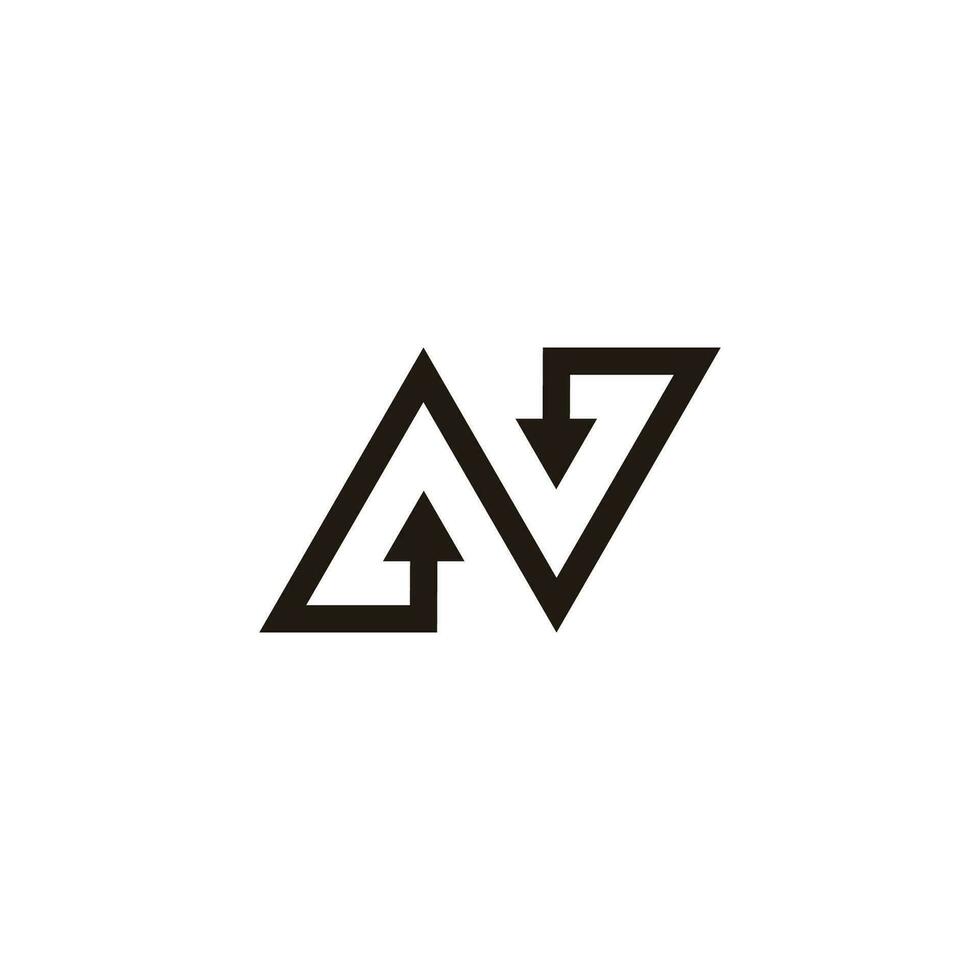 letter n up down arrow simple geometric logo vector