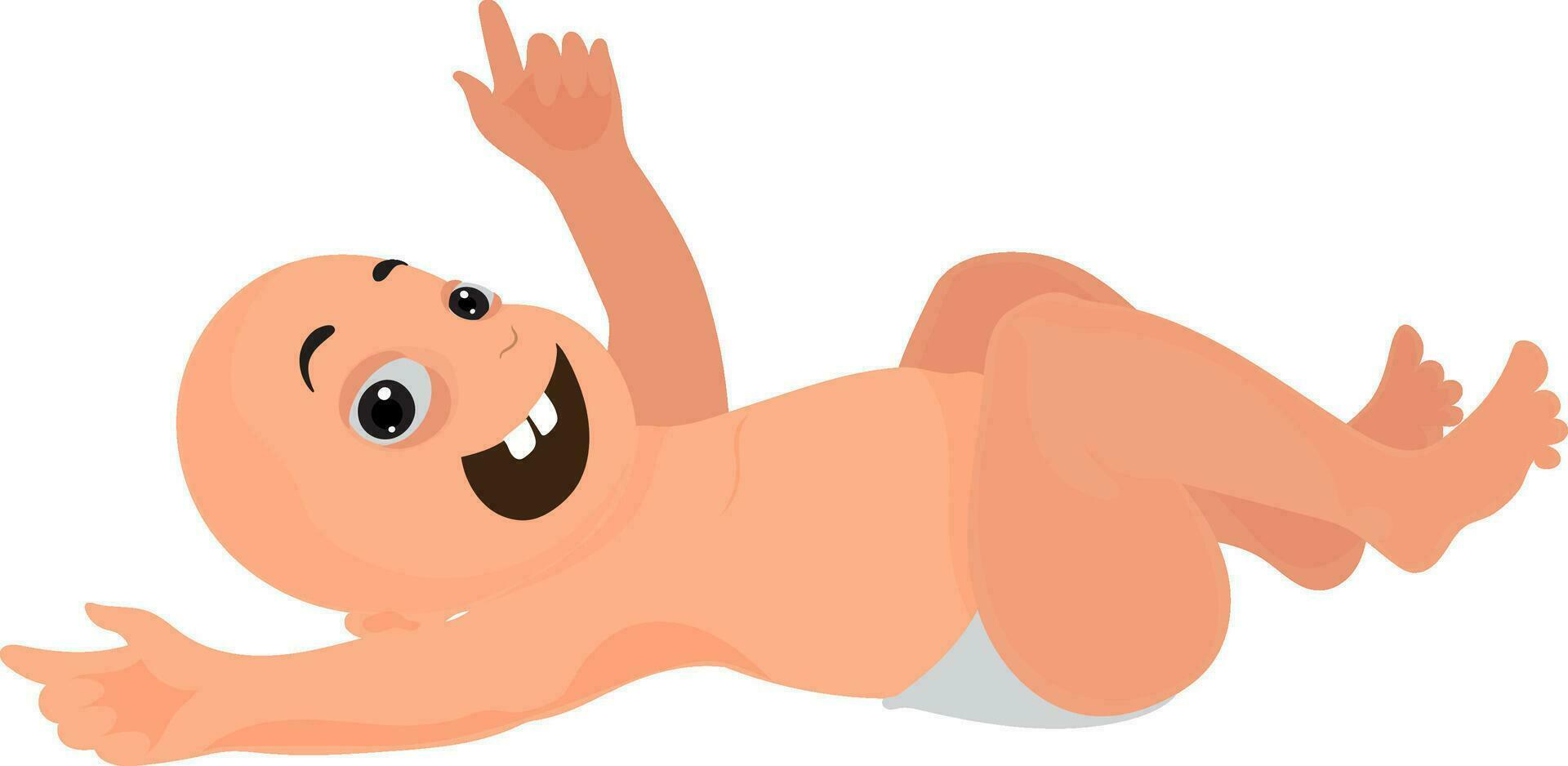 Character of a happy baby. vector