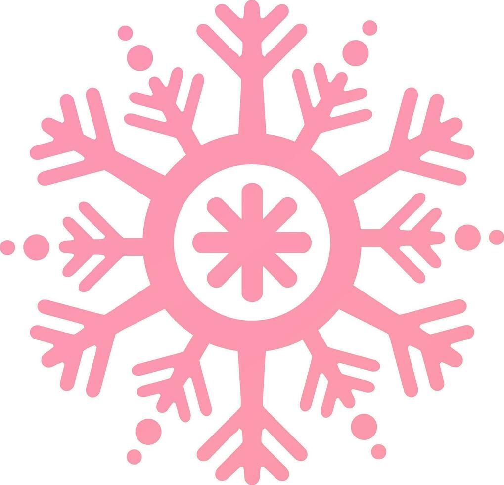 monocromo copo de nieve en rosado color. vector