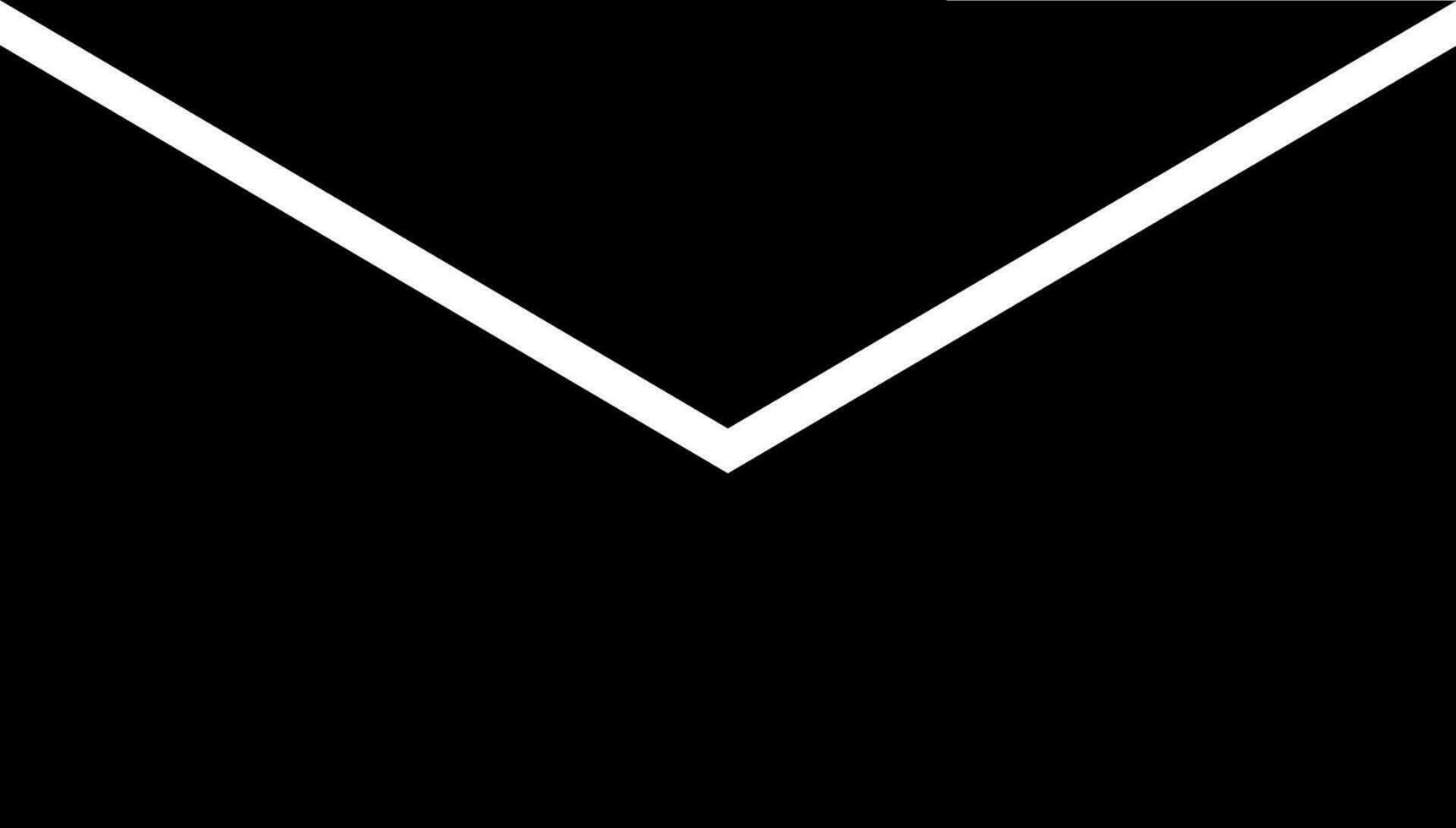 Flat style envolope in black color. vector