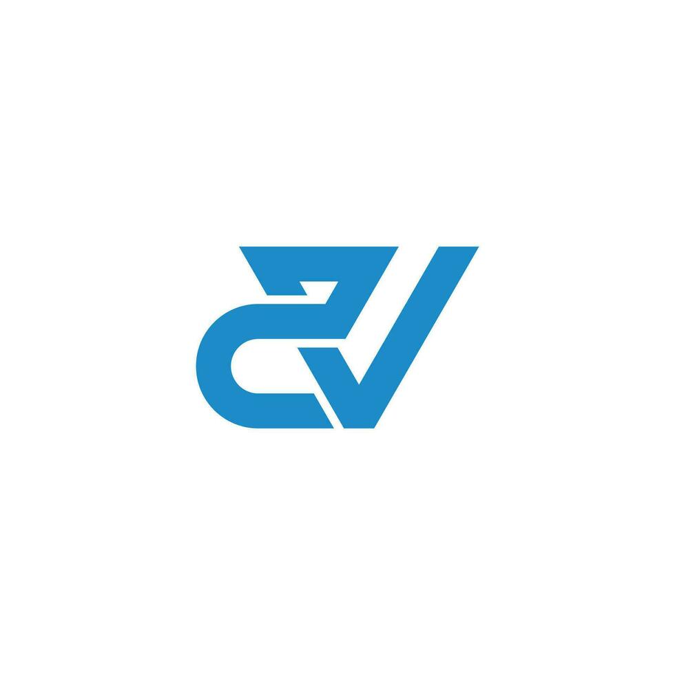 letter cv connect geometric logo vector