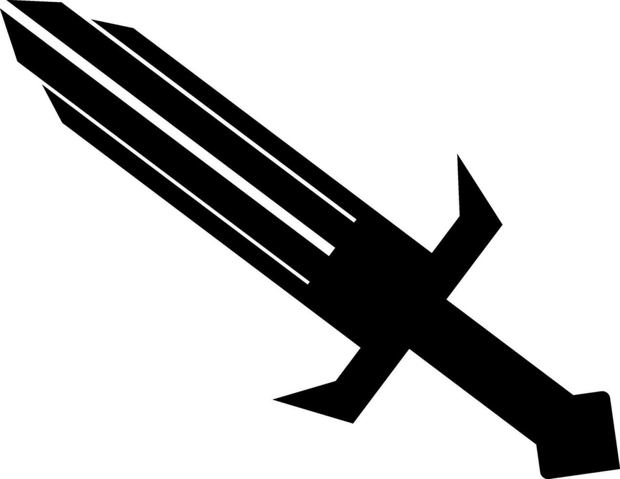 Sword in black and white color. vector