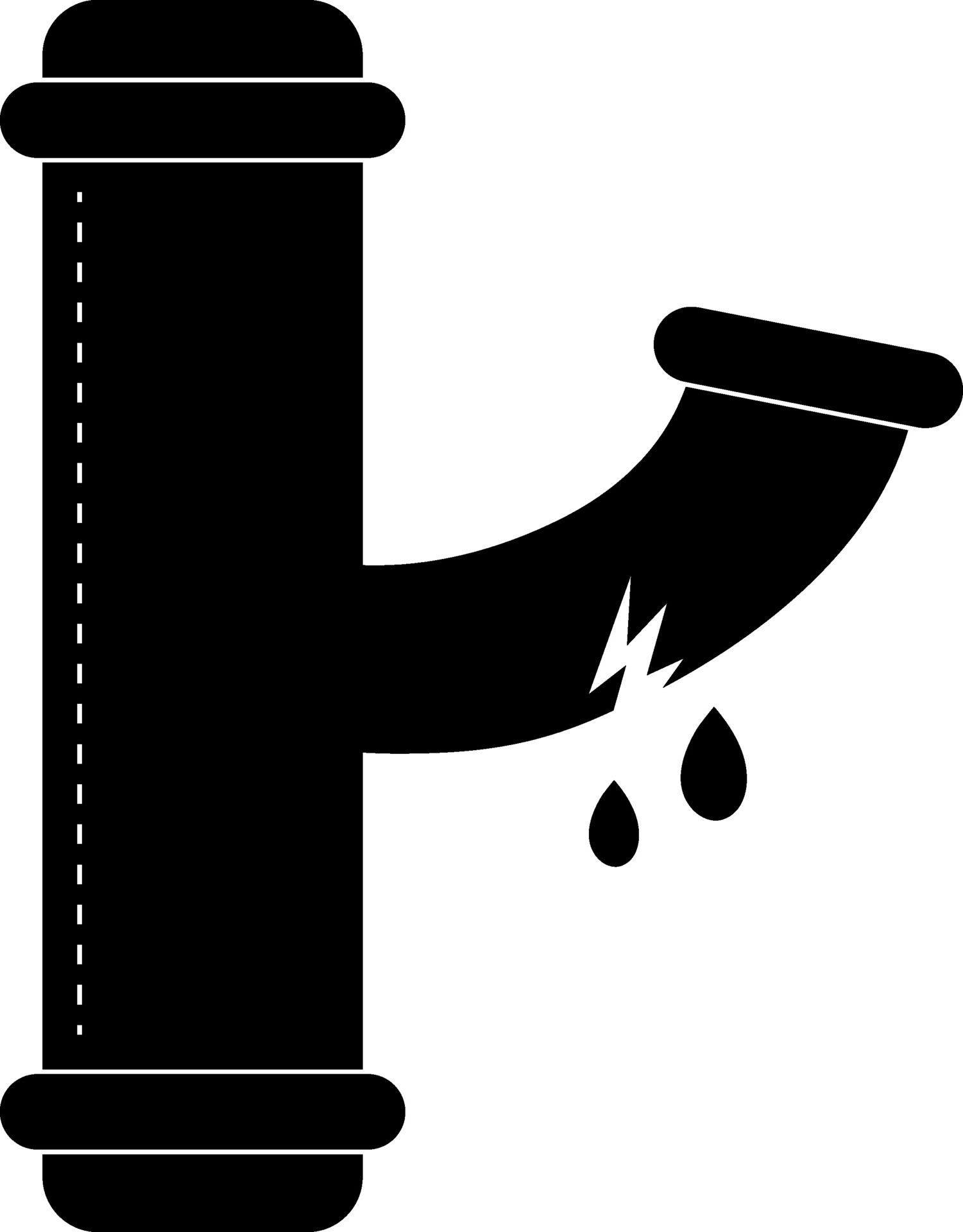Leakage water pipe line in black and white color. 25101834 Vector Art