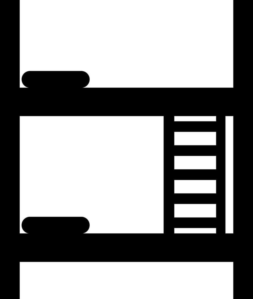 Black bunk bed on white background. vector