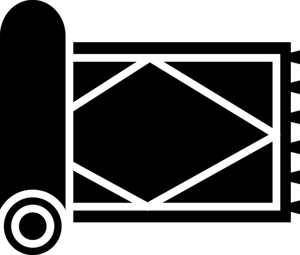 Black and white carpet in flat style. Glyph icon or symbol. vector