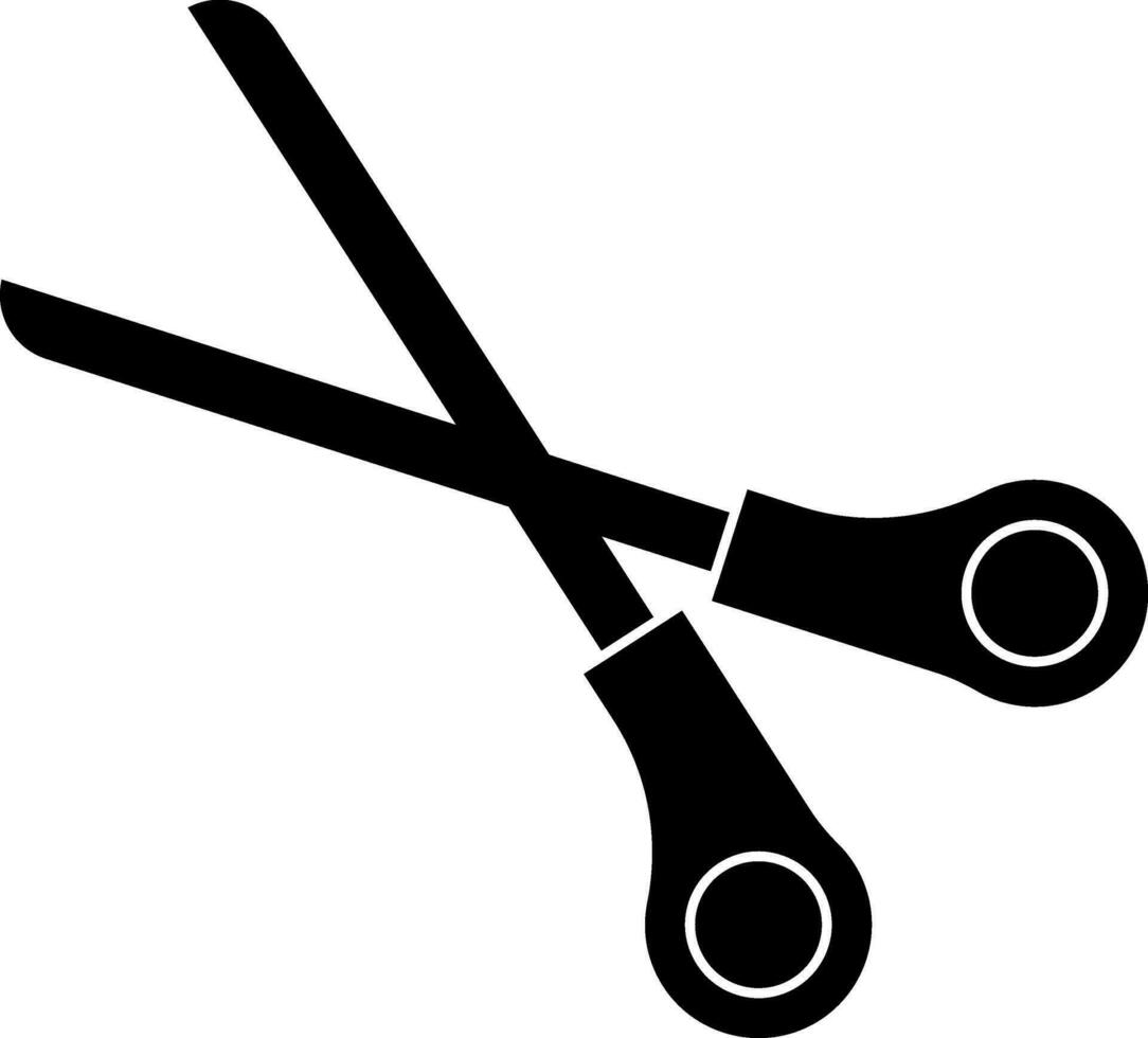 Isolated black scissor. vector