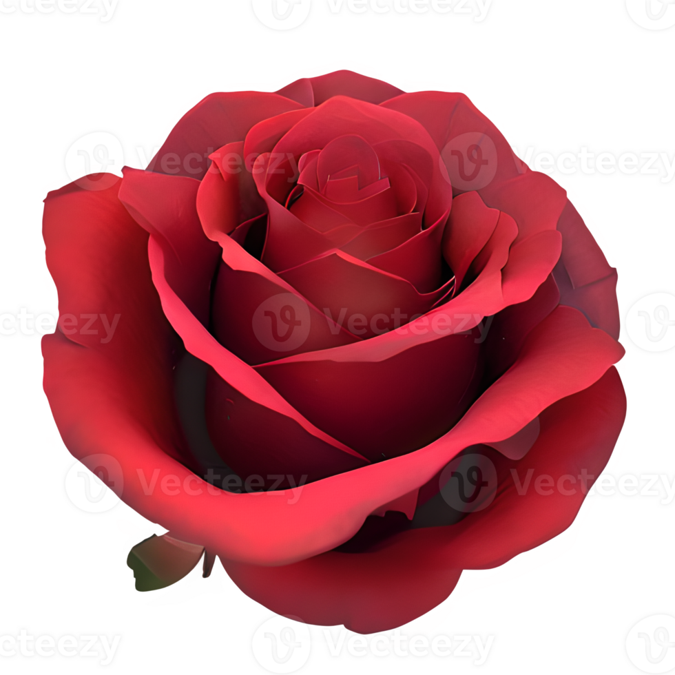 vermelho rosa flor clipart transparente png - generativo ai