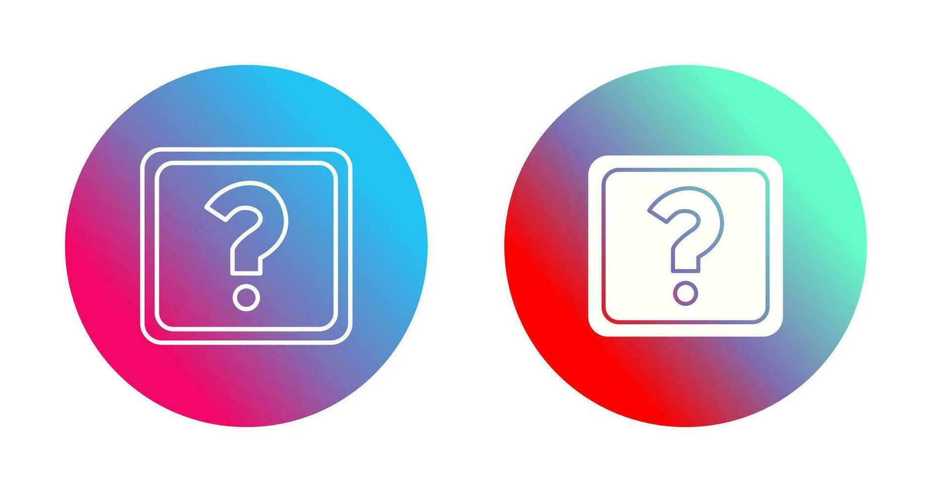 Unique Question Mark Vector Icon