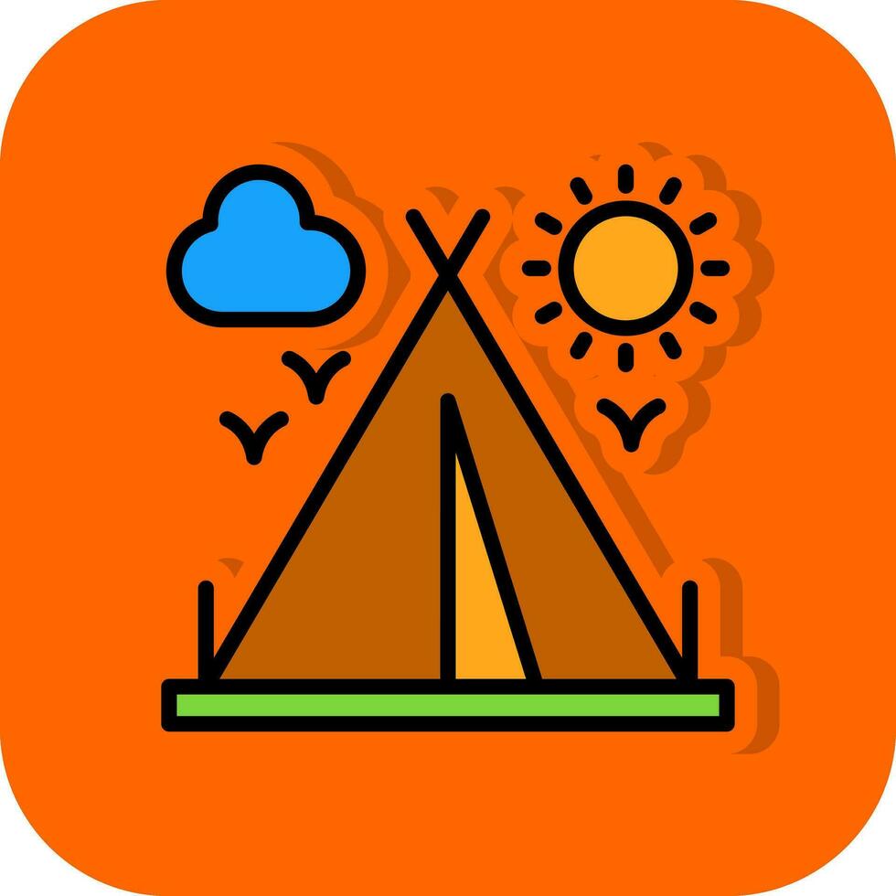 Camping tent Vector Icon Design