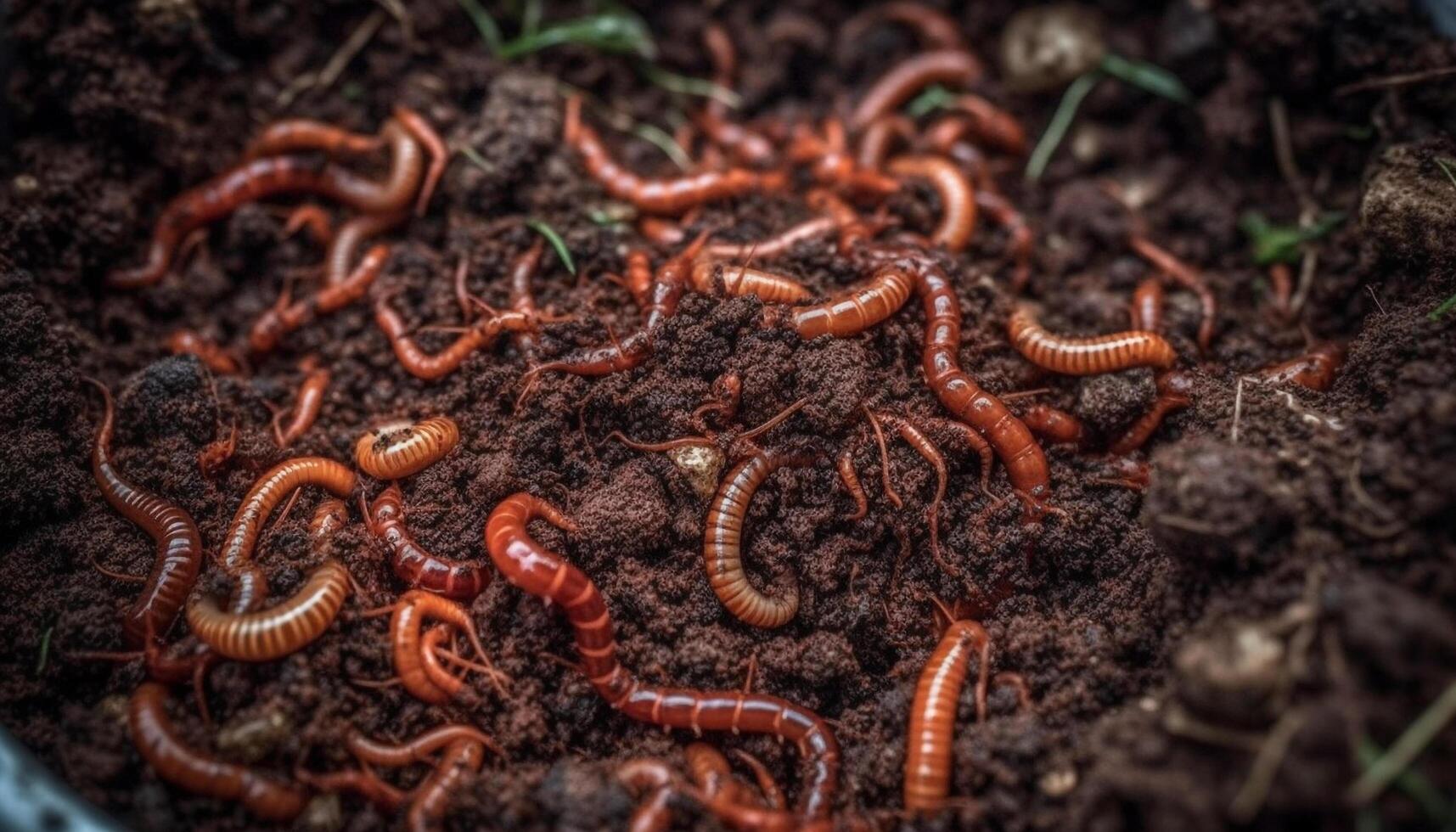 A spooky forest a large group of millipedes in a spiral generated by AI photo