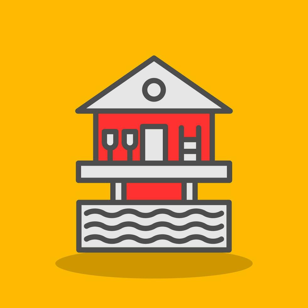 Beach hut Vector Icon Design