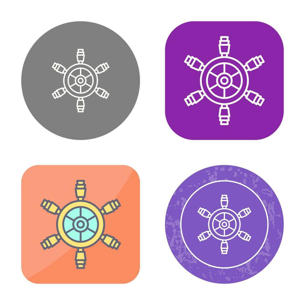 Ship Wheel Vector Icon