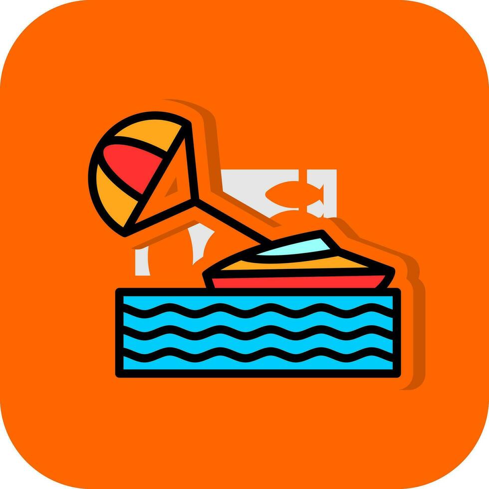 Parasailing Vector Icon Design