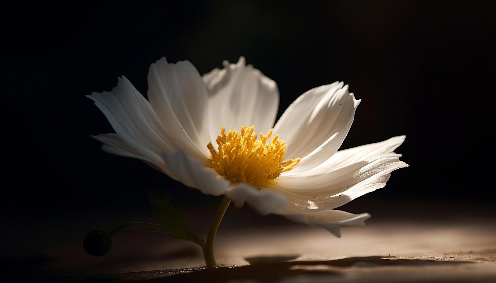 Yellow chamomile blossom, a fragile beauty in nature meadow generated by AI photo