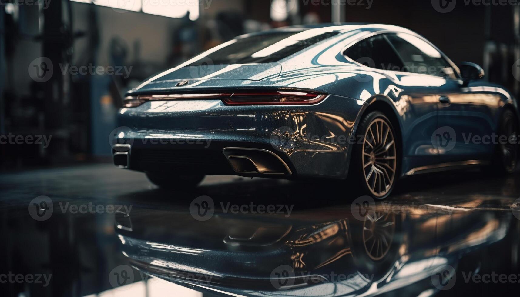 A shiny sports car with modern technology and elegant design generated by AI photo