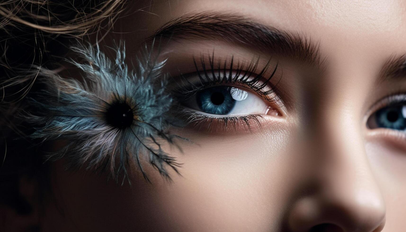 Beauty in the Eye of the Beholder A Macro Portrait generated by AI photo