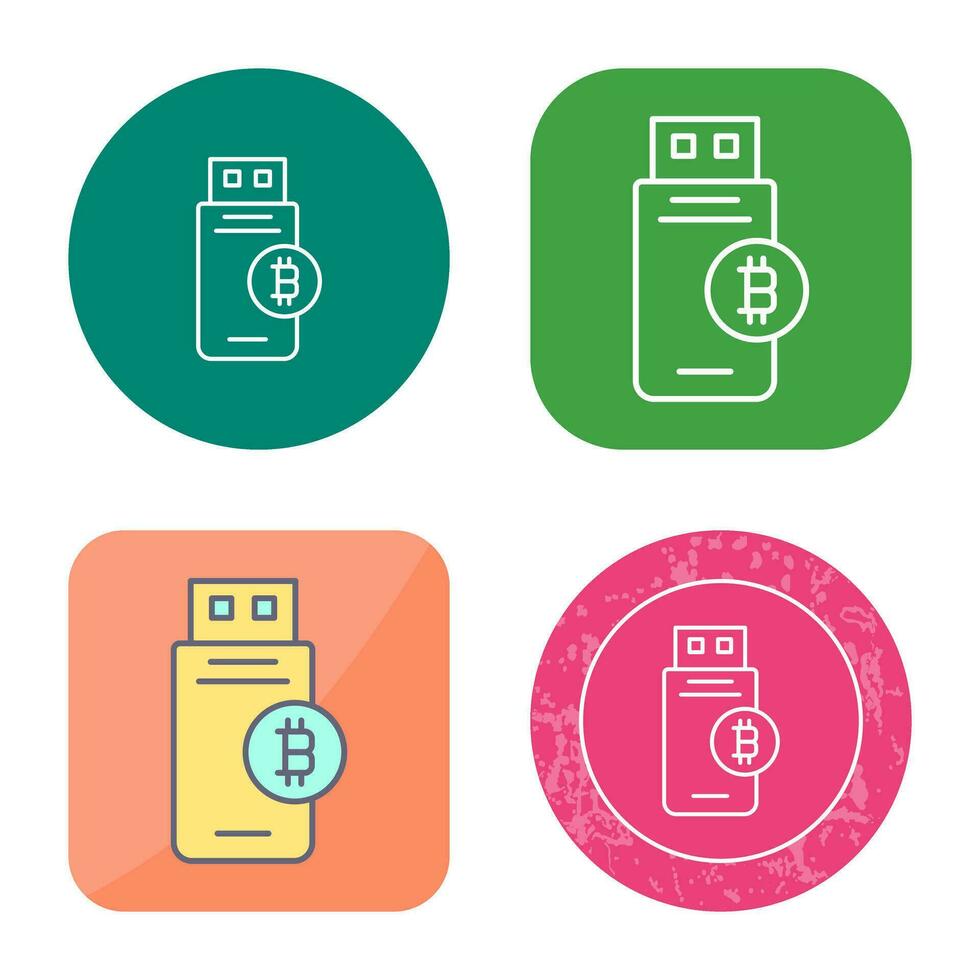 Bitcoin Usb Device Vector Icon