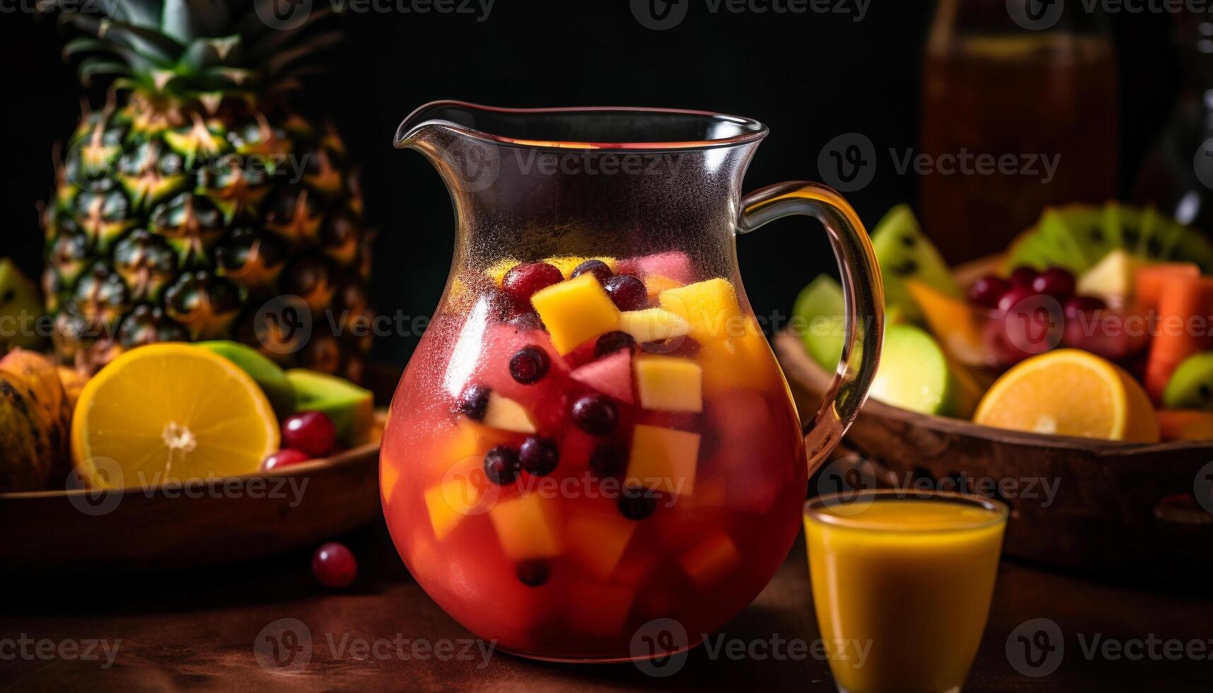 Refreshing summer cocktail with citrus fruits and healthy organic ingredients generated by AI photo