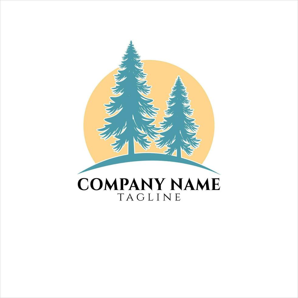 pine trees logo design vector illustration