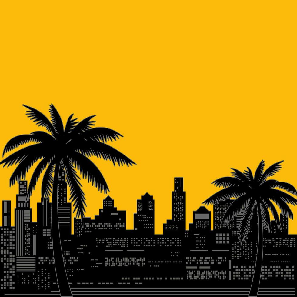 puesta de sol ciudad vector Arte diseño