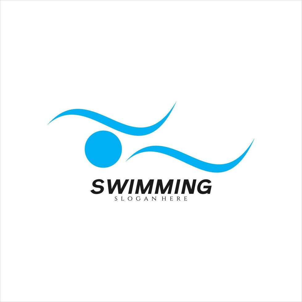 nadando logo concepto vector ilustración