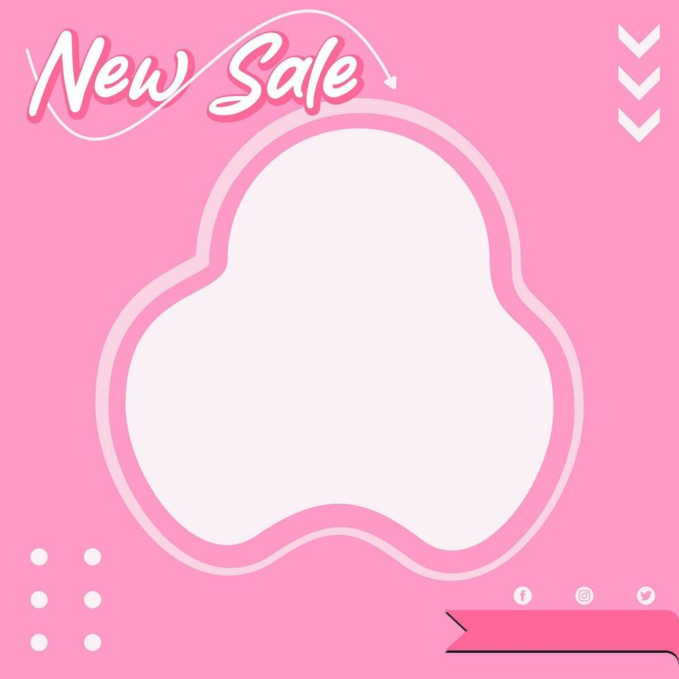 new sale pink social media background template post banner design vector